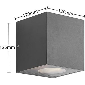 Arcchio - Wandlamp buiten - 2 lichts - drukgegoten aluminium - H: 12.5 cm - GX53 - grafiet