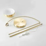 Lindby booglamp 1licht ijzer H: 183 E27 mat messing