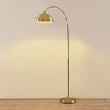 Lindby booglamp 1licht ijzer H: 183 E27 mat messing