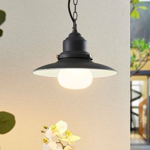 Lindby - Hanglampen buiten - 1licht - staal, glas - E27 - donkergrijs