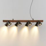 Lindby - Hanglamp - 8 lichts - metaal, hout - GU10 - bruin, zwart