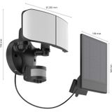 PRIOS - solar buitenlamp - 1licht - kunststof - H: 17.2 cm - zwart, wit - Inclusief lichtbron