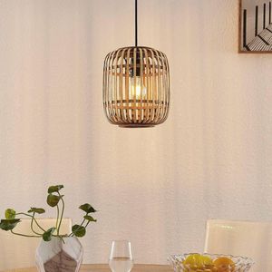 Lindby - Hanglamp - 1licht - hout, metaal - H: 25 cm - E27 - naturel