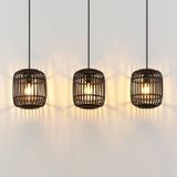 Lindby - Hanglamp - 3 lichts - hout, metaal - H: 25 cm - E27 - zwart