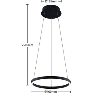 Arcchio - Hanglampen - 1licht - metaal, acryl - H: 3.5 cm - zwart, wit - Inclusief lichtbron