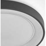 Lindby - Lindum - Plafondlamp - Wit/Donkergijs - Ingebouwde LED met Afstandsbediening