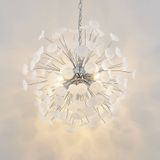 Lindby - hanglamp - 4lichts - ijzer, kunststof - E14 - chroom, frost