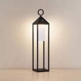 Lucande LED oplaadbare lamp Miluma, 64cm, zwart, IP54, aluminium
