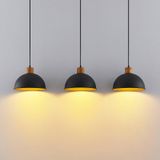 Lindby - Hanglamp - 3 Lichts - Ijze - Rubberboomhout - H: 17.5 cm - E27 - Zandzwar - Gou - Hout