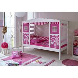 Ticaa Kinderledikant Lio Huisbed, van grenen massief hout, incl. rolrooster