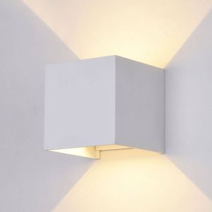Maytoni LED buitenwandlamp Fulton, 10x10cm, wit