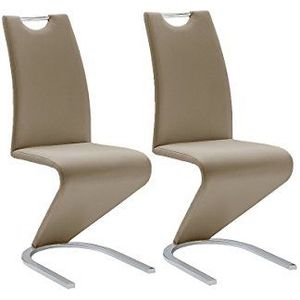 Robas Lund Eetkamerstoelen, 2-delige set, schommelstoel, cappuccino, eetkamerstoel, stoel Amado, 62,0 x 45,0 x 102,0 cm