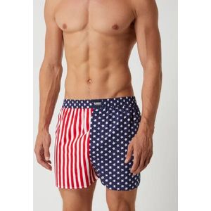 Happy Shorts - Wijde Boxershort - USA Vlag - Rood/Blauw/Wit - 100% Katoen