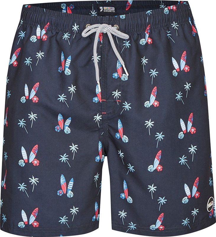 Happy Shorts - Sunfaded - Zwemshort - Blauw - Polyester, 2 Zijzakken, 1 Achterzak, Sneldrogend
