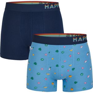 Happy Shorts - Boxershorts - 2 Pack - Effen en Zee Print - Katoen