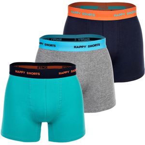 Happy Shorts 3-Pack Boxershorts Heren D906 Effen Kleuren - Maat M