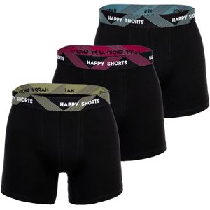 Happy Shorts - 3-pack - Boxershorts - Zwart