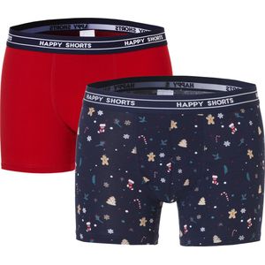 Happy Shorts - Kerst Boxershorts - 2-pack - Heren - Christmas Allover