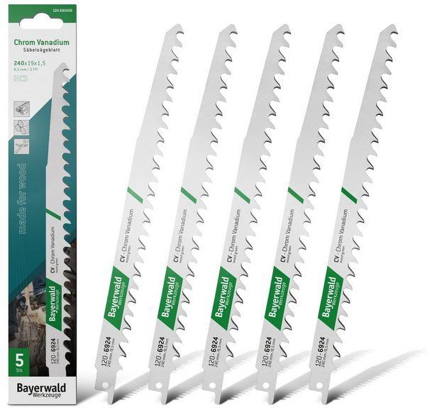 5x Bayerwald Werkzeuge Säbelsägeblatt Länge 230 mm