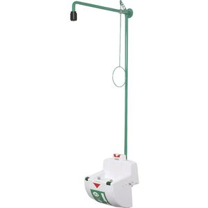 Nooddouchecombinatie ClassicLine, opvangbak, afdekking, veiligheidsoogdouche