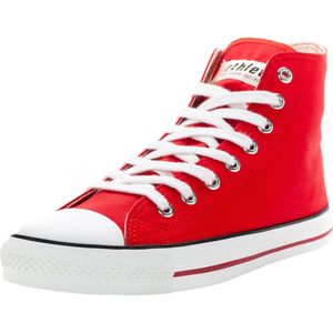 Ethletic Fair Trainer White Cap Hi Cut Unisex Sneakers, Cranberry Red Just White