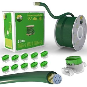 50 m begrenzingskabel + 10 kabelconnectoren voor robotmaaier, accessoireset, begrenzingsdraad voor zoekkabel, compatibel met Gardena/Bosch/Husqvarna/Worx/Honda/ROBOMOW/iMow