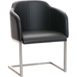 CLP Magnus Eetkamerstoel - Bezoekersstoel - Met armleuning - Kunstleer - zwart