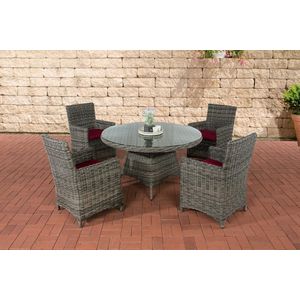 CLP Tuinset Wicker PINELLA robijnrood, grijs gevlekt - 11929446