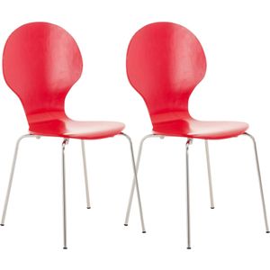 CLP Diego Set van 2 stapelstoelen rood