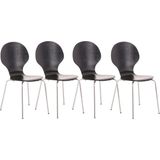 CLP Set van 4 stapelstoelen Diego zwart - 15973301