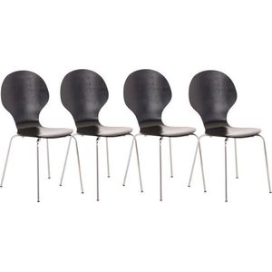 CLP Set van 4 stapelstoelen Diego zwart - 15973301