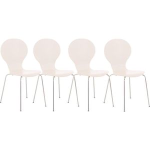 CLP Diego Set van 4 stapelstoelen wit
