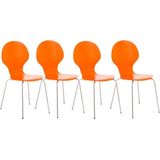 CLP Set van 4 stapelstoelen Diego oranje - 15973809