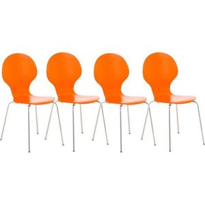 CLP Diego Set van 4 stapelstoelen oranje