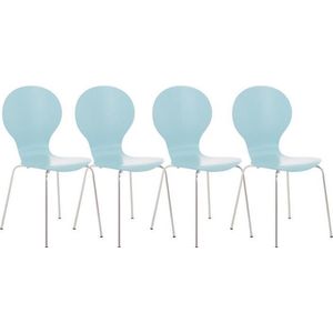 CLP Set van 4 stapelstoelen Diego lichtblauw - 15973954