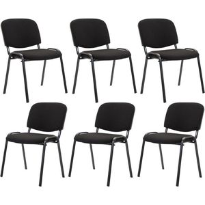 CLP Ken set van 6 bezoekersstoelen zwart - 151024601