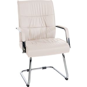 CLP Sievert Bezoekersstoel - Met armleuning - Eetkamerstoel - Kunstleer - creme