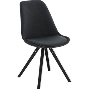 Clp Pegleg Bezoekersstoel - Stof - Vierkant - Zwart - Houten onderstel - Kleur zwart - Vierkant frame