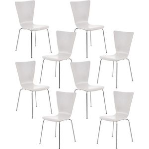 CLP Aaron Set van 8 Bezoekersstoel wit