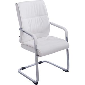 CLP XXL Anubis Bezoekersstoel - Met armleuning - Eetkamerstoel - Kunstleer - wit