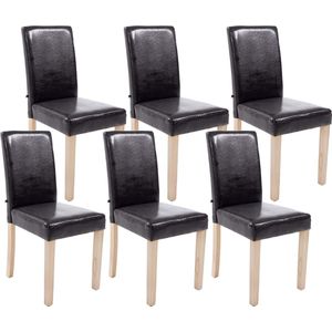 CLP Set van 6 Eetkamerstoelen Ina Kunstleer bruin - 181503203