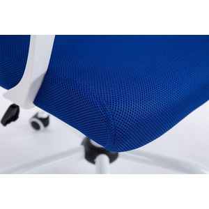 CLP Tracy Bureaustoel - Voor volwassenen - Met armleuningen - Ergonomische - blauw wit