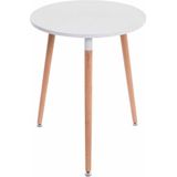 CLP Design keukentafel AMALIE - Ø 60 cm, hout, driepotig, met vloerbeschermer, Kleur:wit, Framekleur:natura
