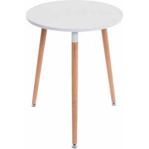 CLP Design keukentafel AMALIE - Ø 60 cm, hout, driepotig, met vloerbeschermer wit natura
