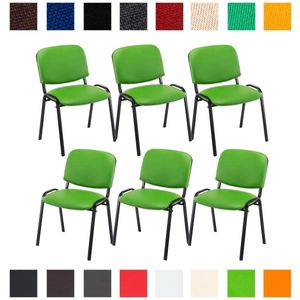 CLP Set van 6 Bezoekersstoel Ken kunstleer groen - 151703834