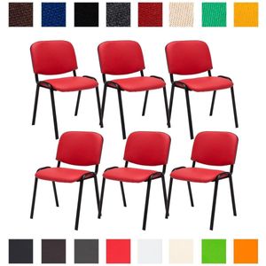 CLP Set van 6 Bezoekersstoel Ken kunstleer rood - 151704005