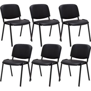 CLP Ken Set van 6 Bezoekersstoel zwart