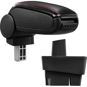 Armsteun Ford Focus Mk1 1998-2001 kunstleer zwart rood stiksel
