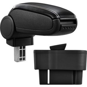 Armsteun-Opel Corsa D-2006-kunstleer-zwart+wit stiksel