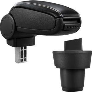 Armsteun-Skoda Citigo-kunstleer-zwart+wit stiksel